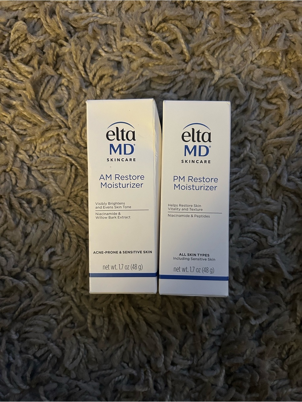 EltaMD AM & PM Restore Moisturizer Duo - White and Blue Accents